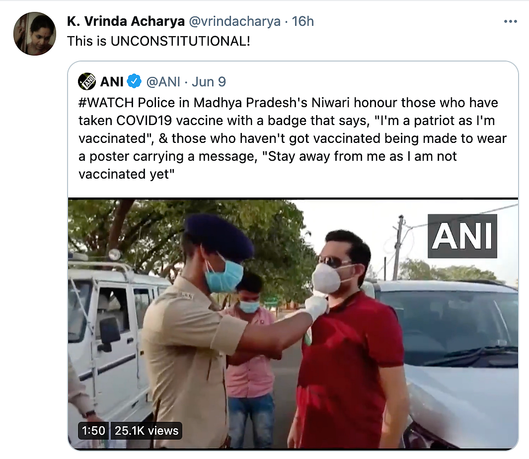 MP: People Get Tagged as Vaccinated/Not Vaccinated, Sparks Outrage