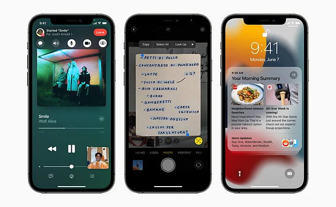 <div class="paragraphs"><p>iOS 15 introduces SharePlay in FaceTime, Live Text using on-device intelligence, redesigned Notifications, and more.</p></div>