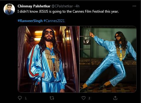 Ranveer Singh posed in an ocean blue tracksuit for a Gucci photoshoot.