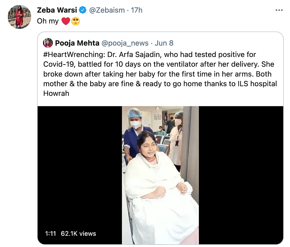 Mother Recently Recovered From COVID Holds Baby for the First Time
