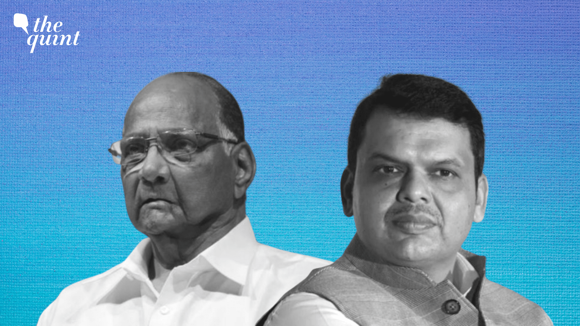 NCP chief Sharad Pawar (left), BJP leader Devendra Fadnavis (right)
