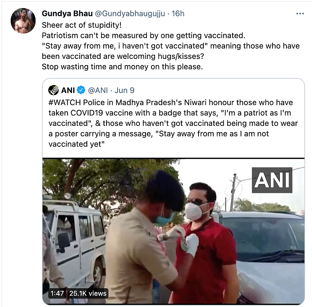 MP: People Get Tagged as Vaccinated/Not Vaccinated, Sparks Outrage