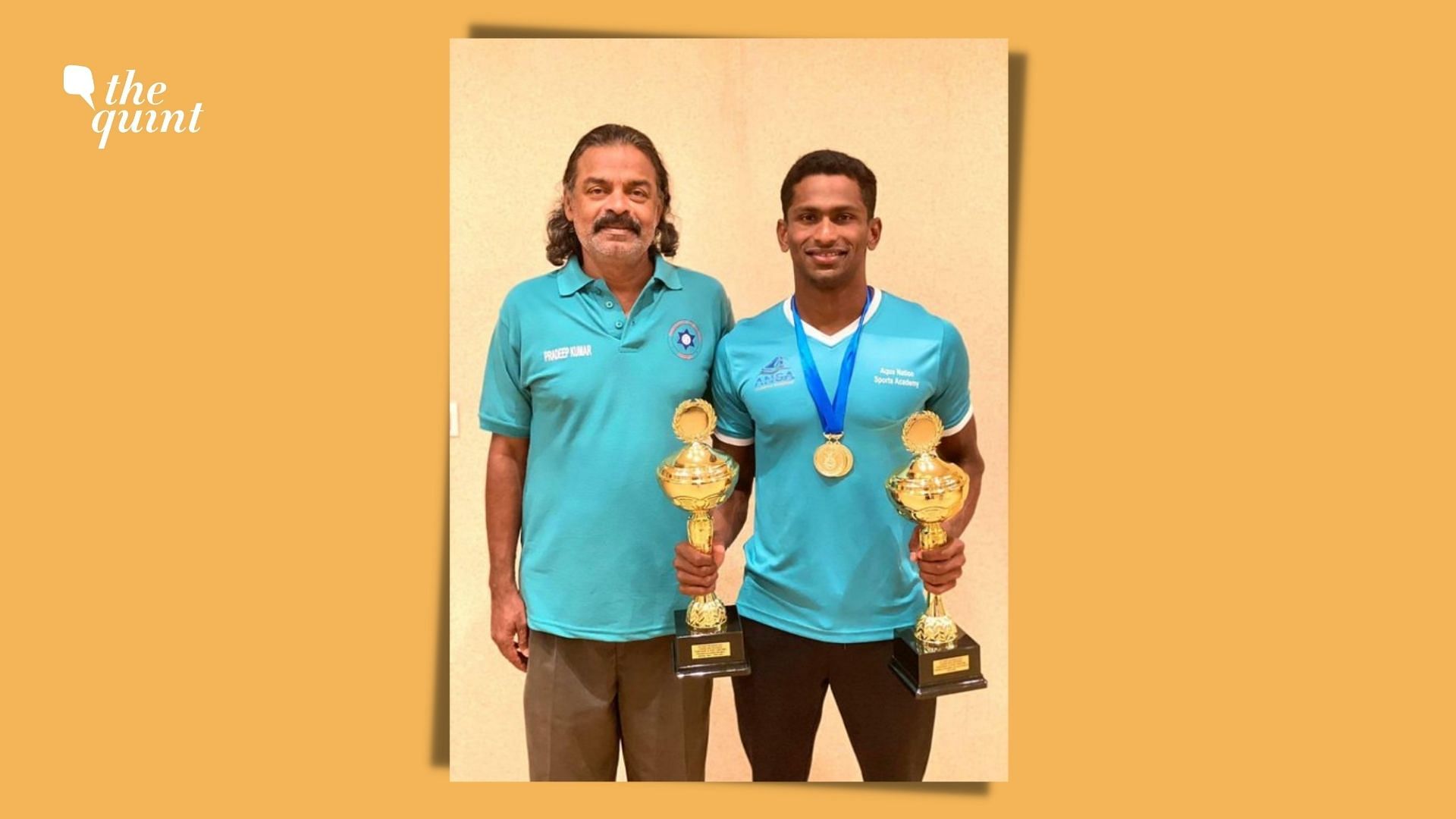 <div class="paragraphs"><p>Sajan Prakash (right) is the first Indian to qualify for Olympic swimming, pictured with his coach Pradeep Kumar (left).</p></div>