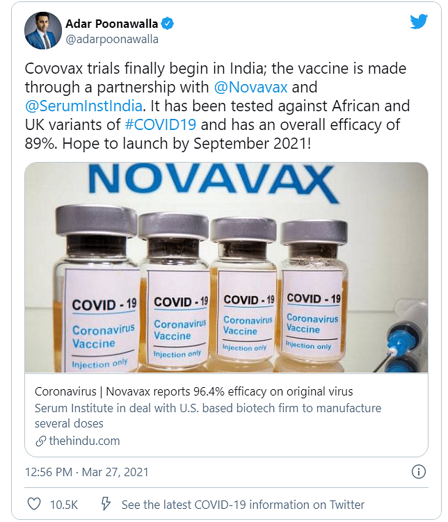 Novavax says its vaccine is 93% effective against COVID-19 variants of concern and variants of Interest.  