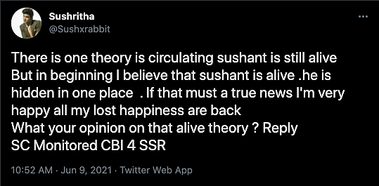 <div class="paragraphs"><p>Several fans believe SSR is still alive.</p></div>