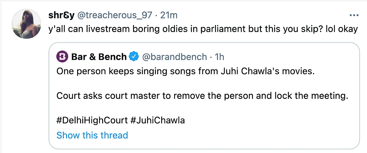 This Man Singing in Juhi Chawla's 5G Hearing Has Twitter in Splits