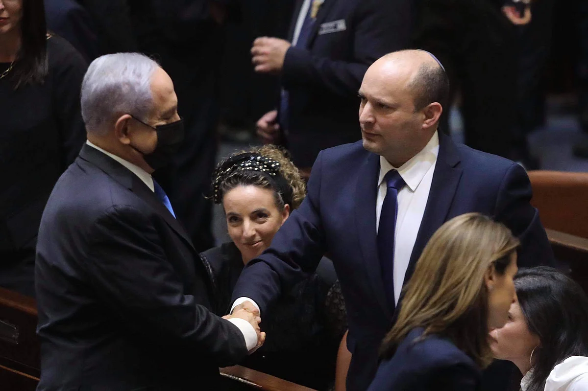 Naftali Bennett and Benjamin Netanyahu.