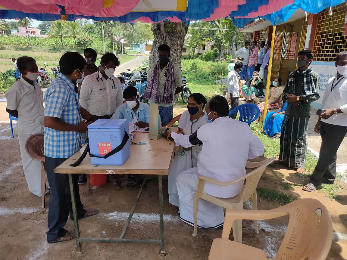 <div class="paragraphs"><p>There are three ambulances in the area, which the doctors use to visit villages and set up camps.</p></div>