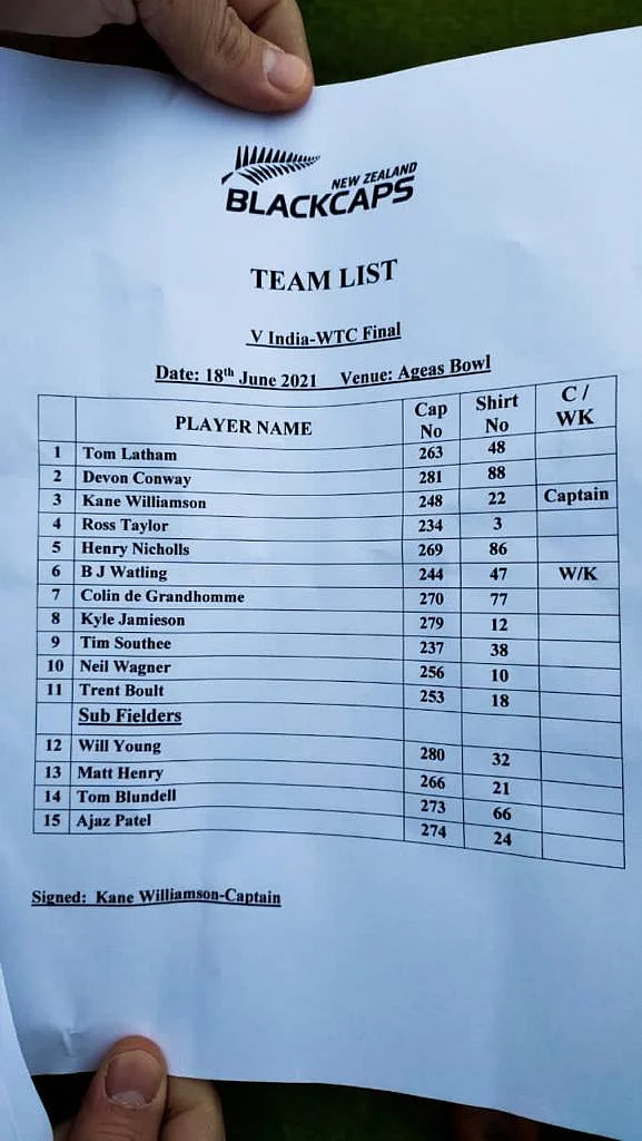 New Zealand have picked Colin de Grandhomme as the fifth seamer. 