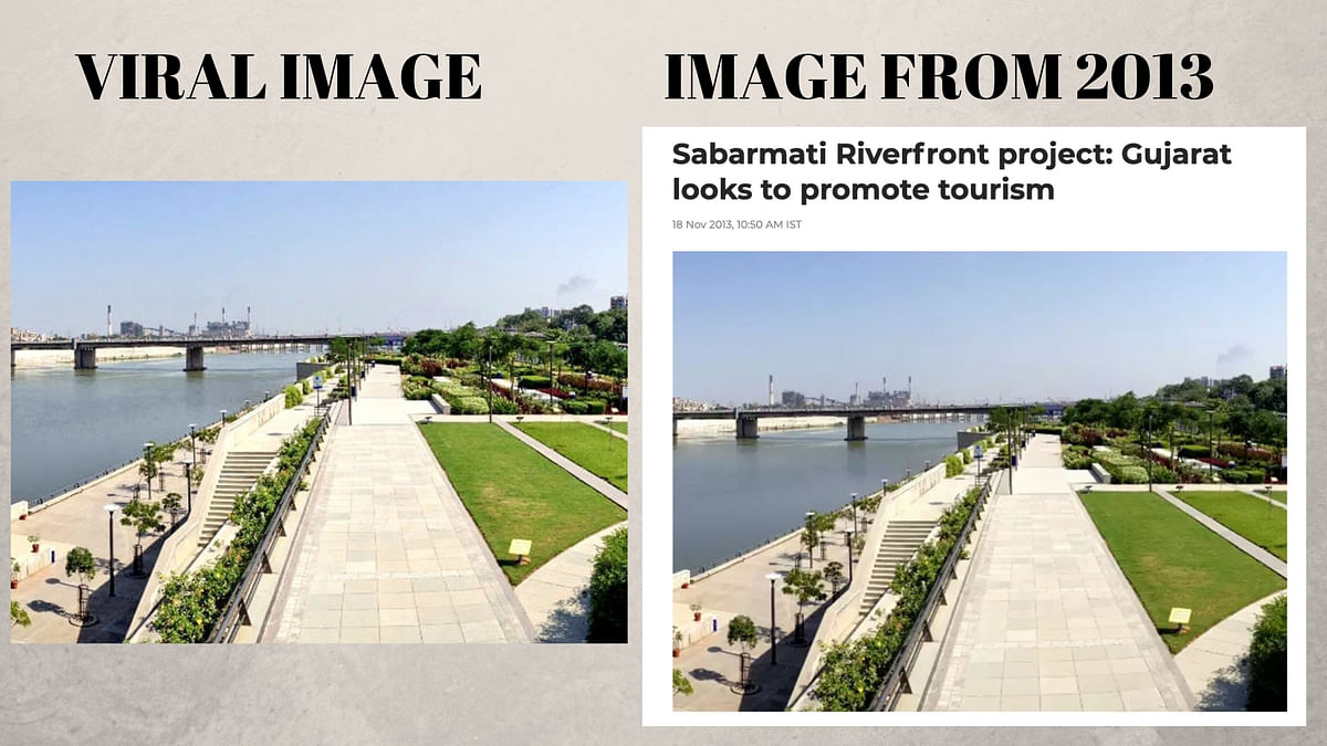While the Sabarmati Riverfront photo is an actual one, the other is not Mithi river in Mumbai but the Philippines.