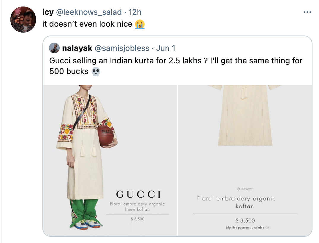 Gucci ain't got nothin' on Sarojini.