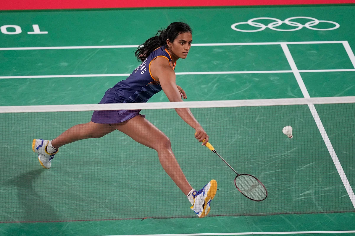 <div class="paragraphs"><p>Tokyo: India's Pusarla V. Sindhu competes against Israel's Ksenia Polikarpova during their women's singles badminton match at the 2020 Summer Olympics, Sunday, July 25, 2021, in Tokyo, Japan. </p></div>