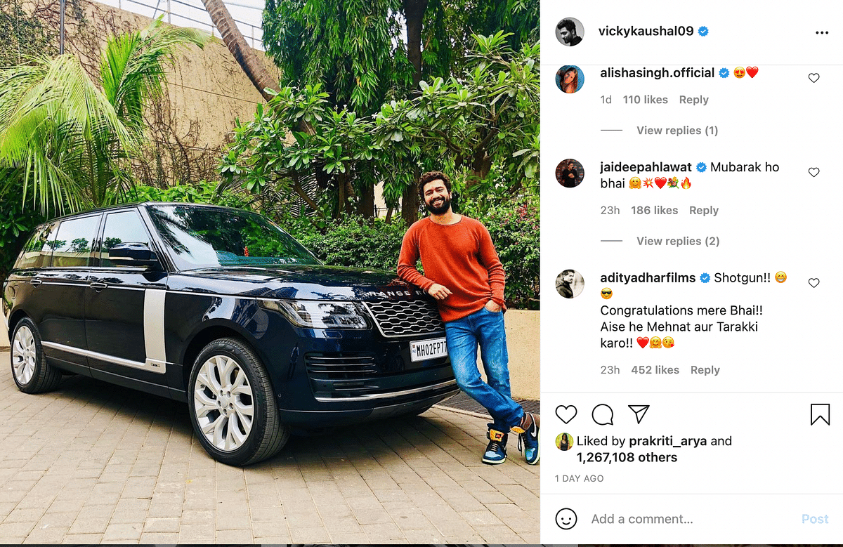 Vicky Kaushal took to Instagram to share a photo of his new Range Rover. 