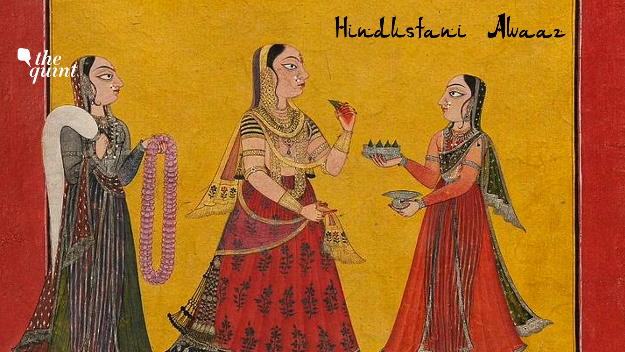 <div class="paragraphs"><p>Pahadi painting depicting a noble woman accepting a paan from her waiting lady Paan, or betel chewing, cuts across religion and class boundaries in India. </p></div>
