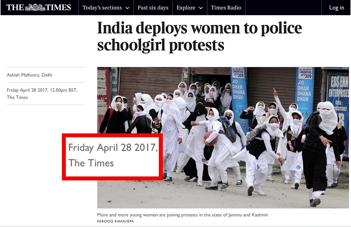 Photo From Srinagar, Taken Under BJP Rule, Used to Falsely Target Cong