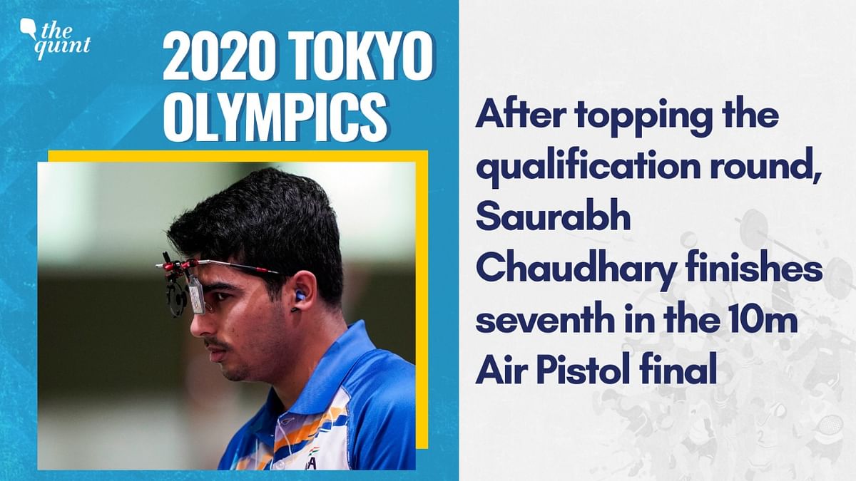 19-year-old Saurabh Chaudhary finishes 7th in the 10m Air pistol final. He had topped the qualification round.