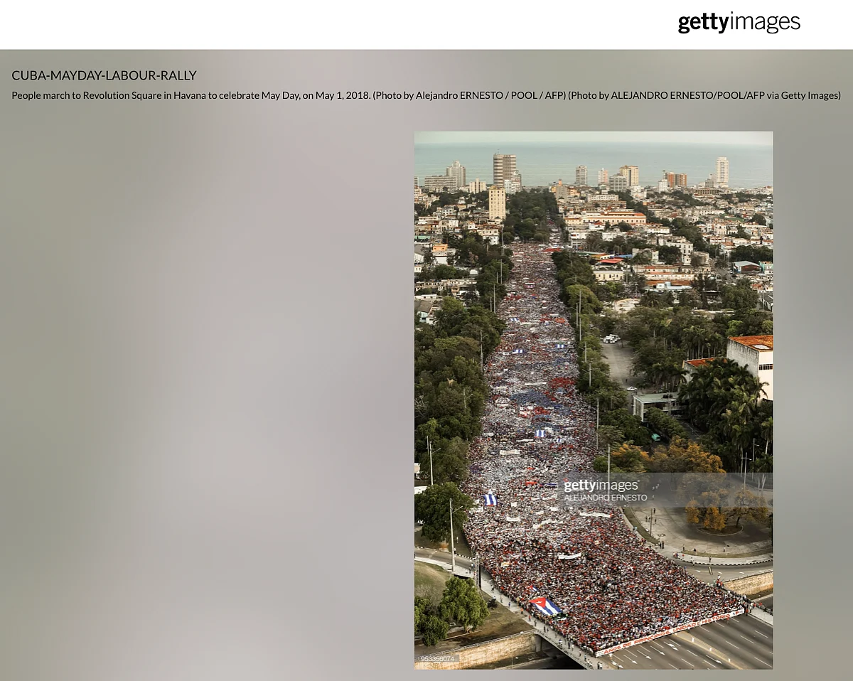 <div class="paragraphs"><p>People marched to Revolution Square in Havana in 2018.</p></div>