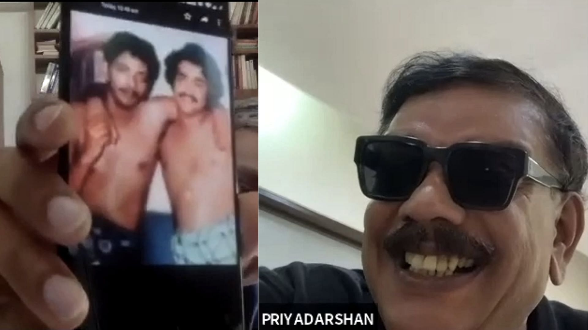 <div class="paragraphs"><p>Priyadarshan reacts to an old photograph of him with Mohanlal.</p></div>