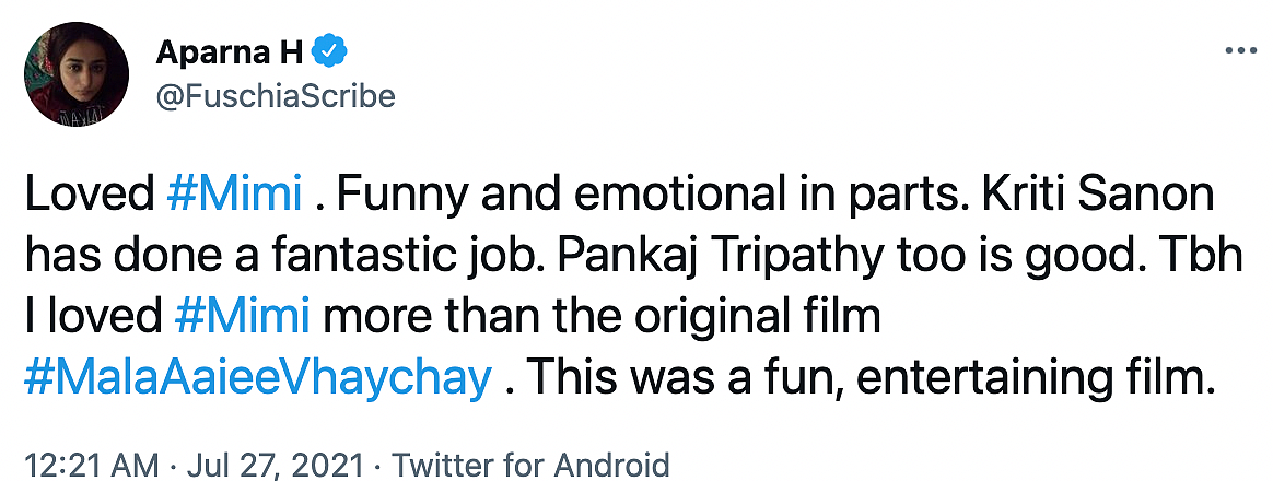Twitter Showers Love on 'Mimi'; Appreciates Film's Take on Surrogacy