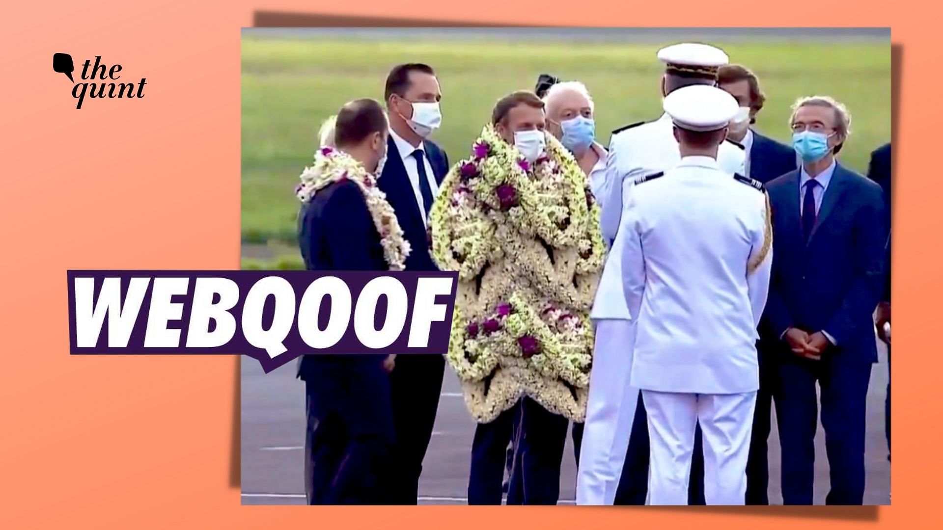 <div class="paragraphs"><p>French President Emmanuel Macron's photo of his visit to French Polynesia was morphed to show him covered with flower garlands.</p></div>