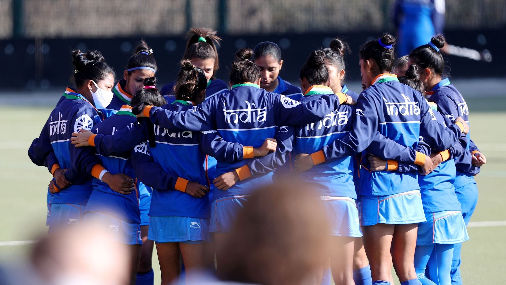 <div class="paragraphs"><p>Indian Women's hockey team in a huddle before their match at 2020 Tokyo Olympics</p></div>