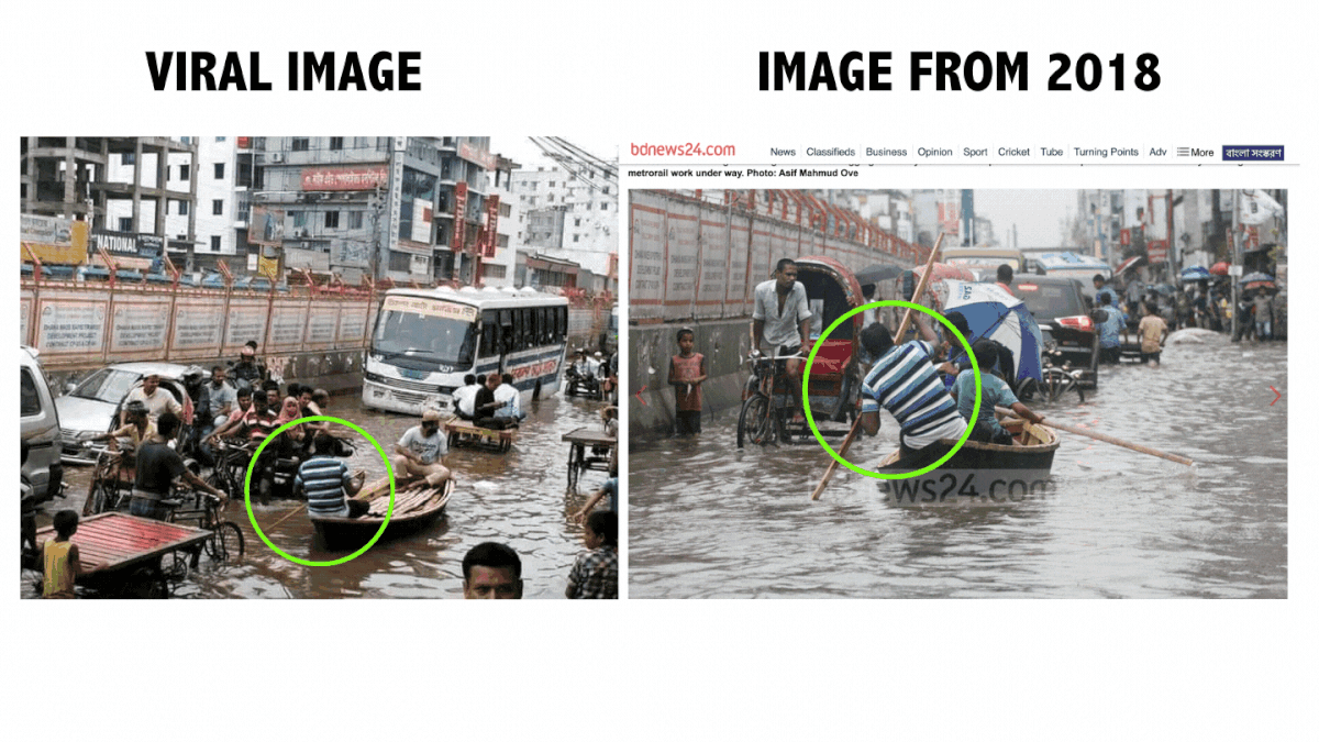 The photo shows waterlogged roads of Dhaka, Mirpur and not Kolkata. 