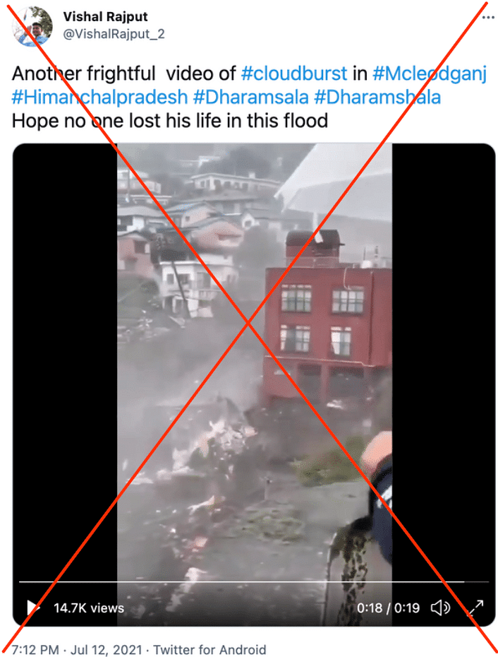The video is of a mudslide that happened in Atami, Japan, on 3 July. The visuals are not from Dharamshala.