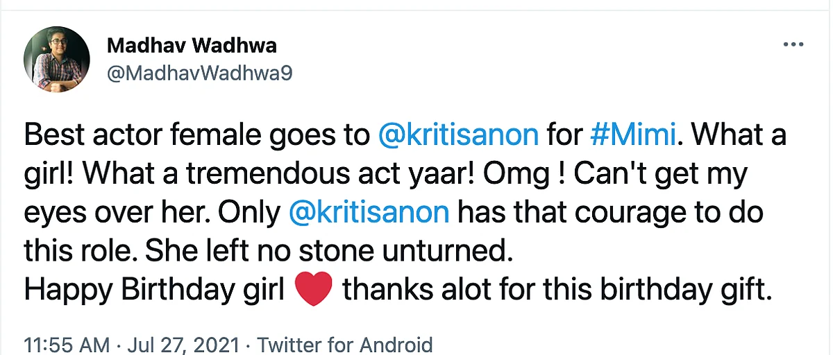 Twitter Showers Love on 'Mimi'; Appreciates Film's Take on Surrogacy