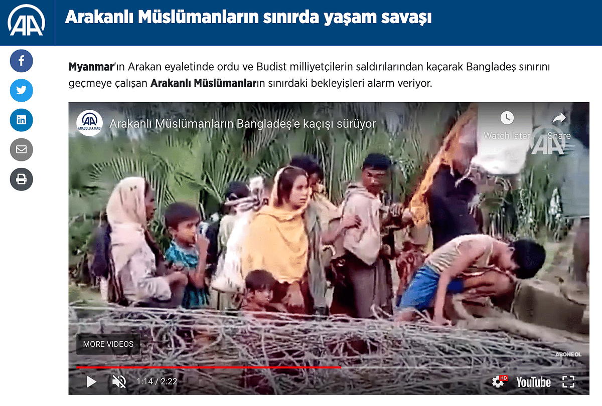 The video is from 2017 and shows Rohingya Muslims fleeing to Bangladesh to escape violence-hit Myanmar.