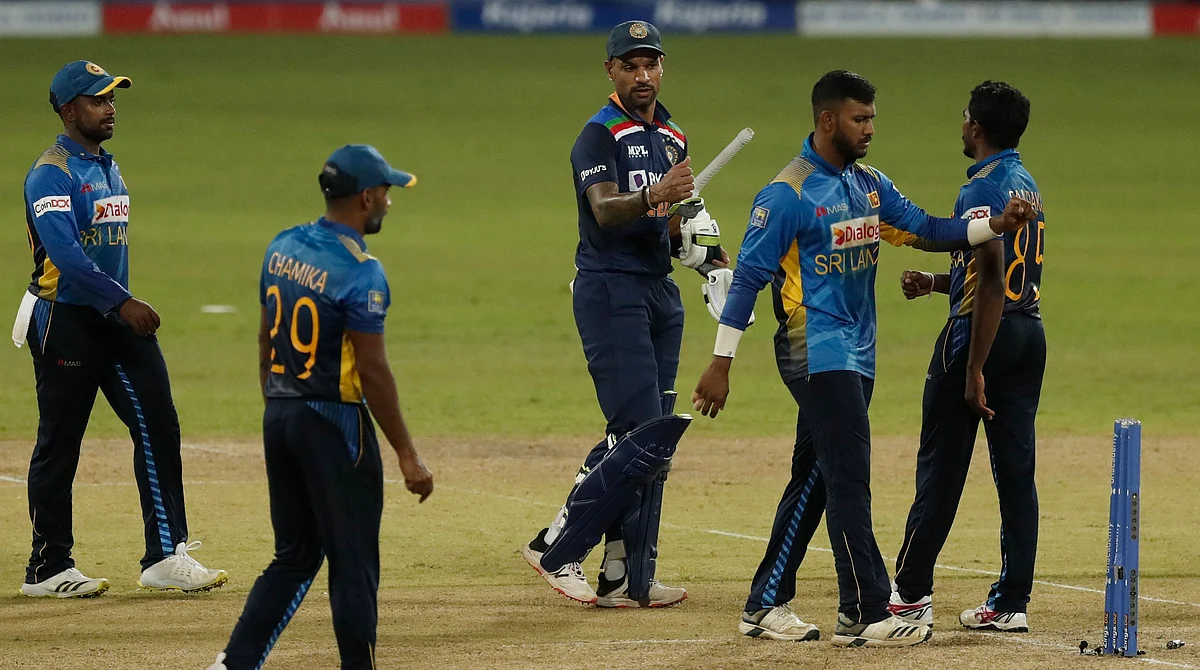 <div class="paragraphs"><p>India's captain Shikhar Dhawan walks off the pitch after defeating Sri Lanka by seven wickets in their first one day international cricket match in Colombo, Sri Lanka, Sunday, July 18, 2021.</p></div>