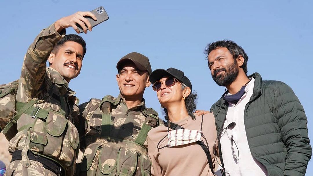 <div class="paragraphs"><p>Aamir Khan, Kiran Rao and others on the sets of <em>Laal Singh Chaddha</em> in Ladakh.</p></div>