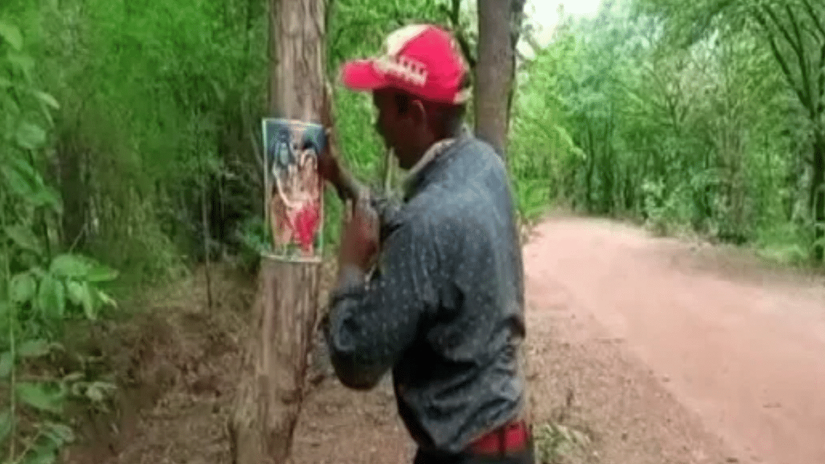 Chhattisgarh Activist Pastes Pictures of Lord Shiva on Trees To Prevent Cutting