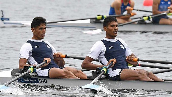 <div class="paragraphs"><p>Tokyo Olympics: Arjun Lal Jat and Arvind Singh in action on Sunday.&nbsp;</p></div>