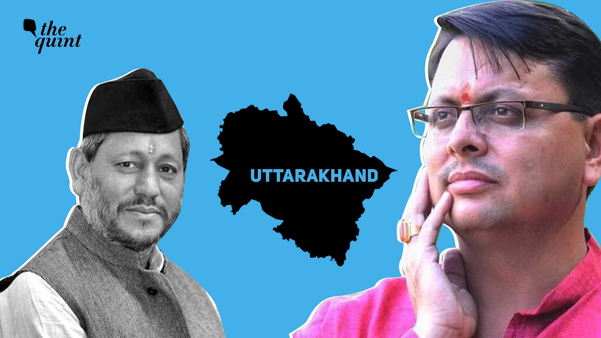 <div class="paragraphs"><p>The number of chief ministers Uttarakhand has seen in the last 20 years is reflective of a sad story. Photos of Tirath Singh Rawat and Pushkar Singh Dhami used for representative purposes.</p></div>