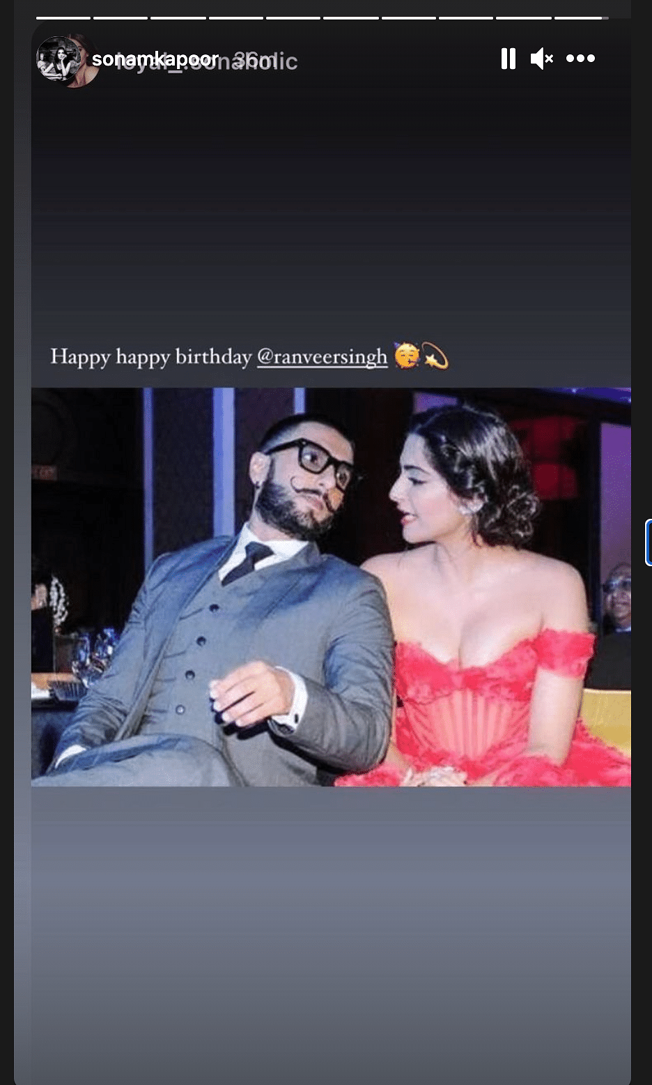 "Happy Birthday My Most Favourite Person", Deepika Padukone wishes Ranveer Singh on his birthday.