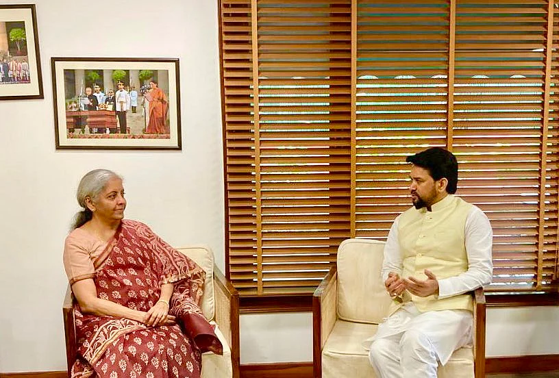 <div class="paragraphs"><p>Finance Minister Nirmala Sitharaman and I&B Minister Anurag Thakur.</p></div>