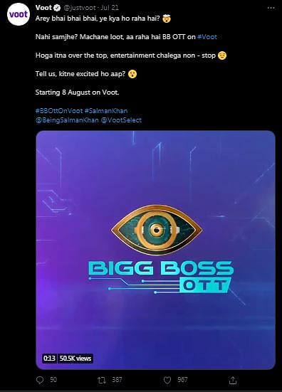 Bigg Boss OTT will premiere on Voot, and Salman Khan will host the 15th season on TV. 