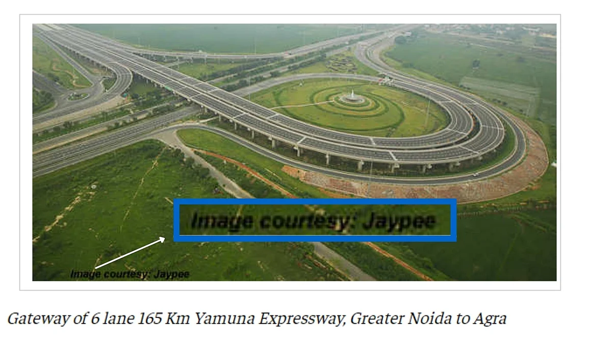 Image of Yamuna Expressway Shared as Delhi-Mumbai Expressway