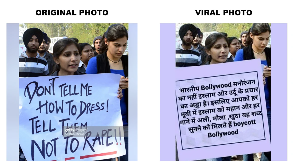 Image of Woman Holding 'Boycott Bollywood' Poster is Morphed!