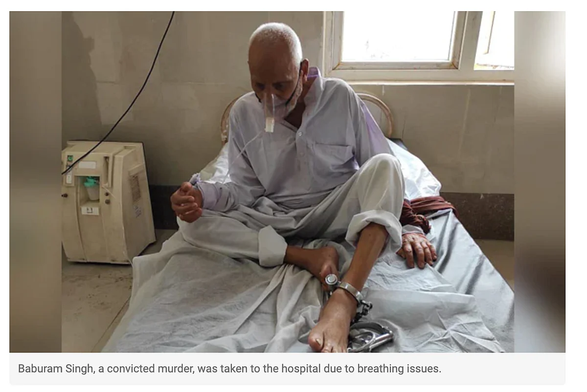 <div class="paragraphs"><p>The elderly inmate was chained to the hospital bed while during treatment in Uttar Pradesh.</p></div>