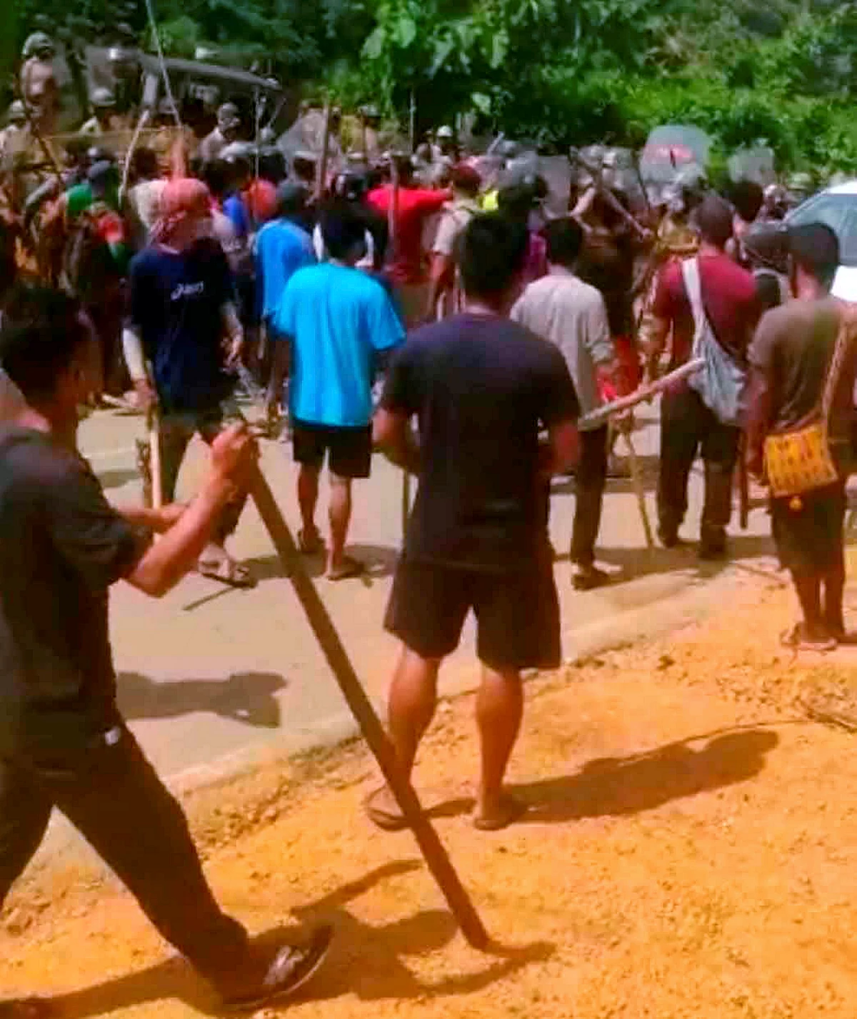 <div class="paragraphs"><p>Locals clash with policemen near the Assam-Mizoram border.</p></div>