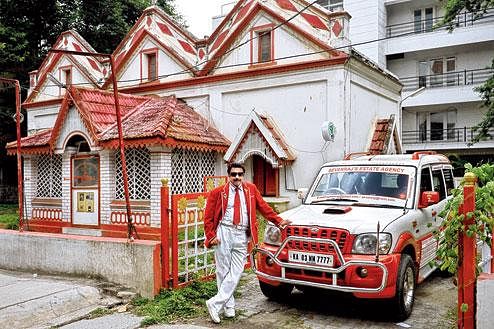The family owns everything in red and white, right from the colour of their clothes to their house and cars.