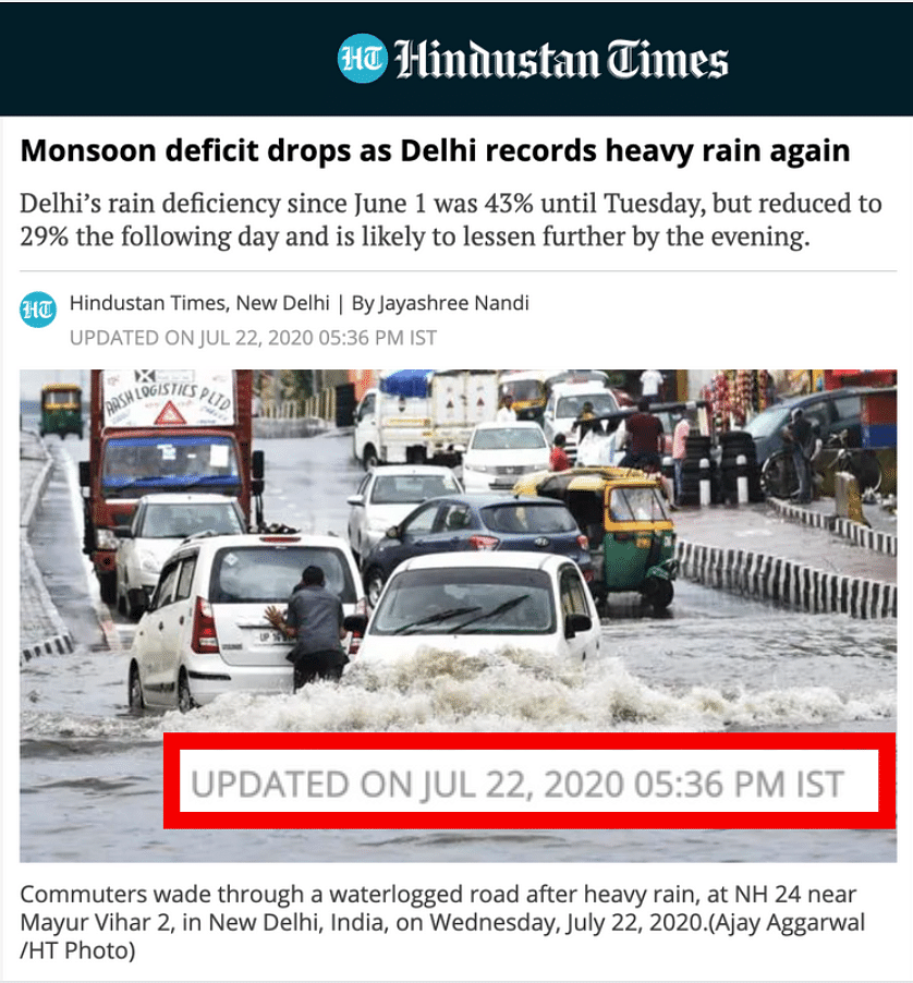 While waterlogging was reported in various parts of Delhi,  the viral images date back to 2018 and 2020.