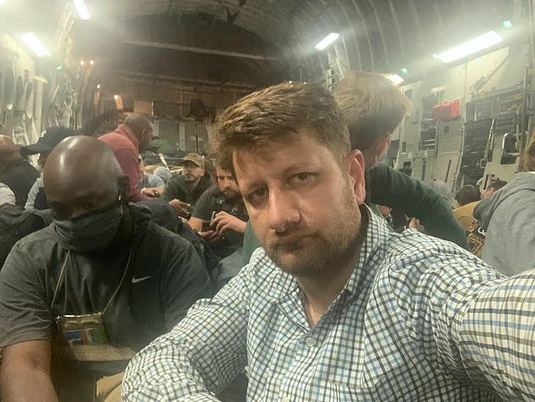 <div class="paragraphs"><p>Finally, on the plane out of Kabul.</p></div>