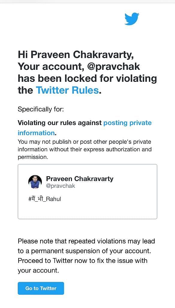 On Wednesday, the party alleged that Twitter accounts of five Congress leaders had been blocked as well.