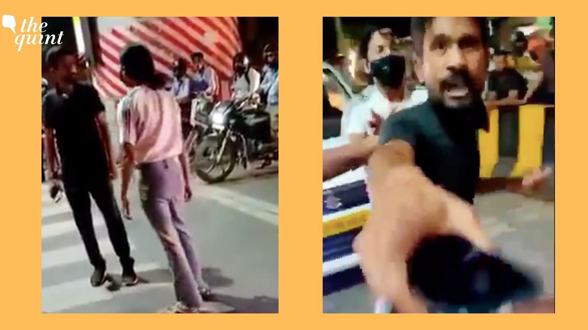 <div class="paragraphs"><p>In a video that has been widely circulated on social media, a woman was seen thrashing a man at a road crossing, as bystanders and traffic police looked on.</p></div>