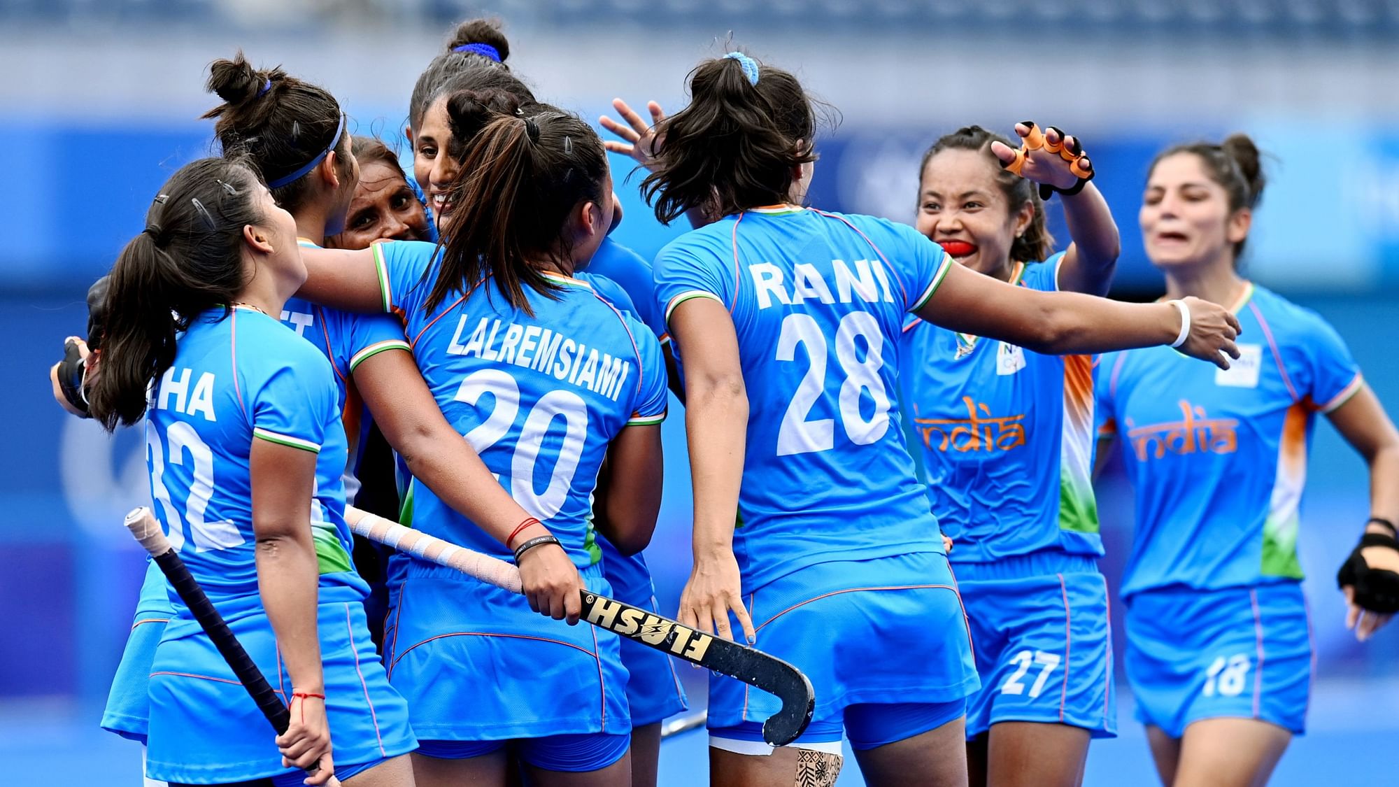 <div class="paragraphs"><p>Indian Women's team celebrating the victory.</p></div>
