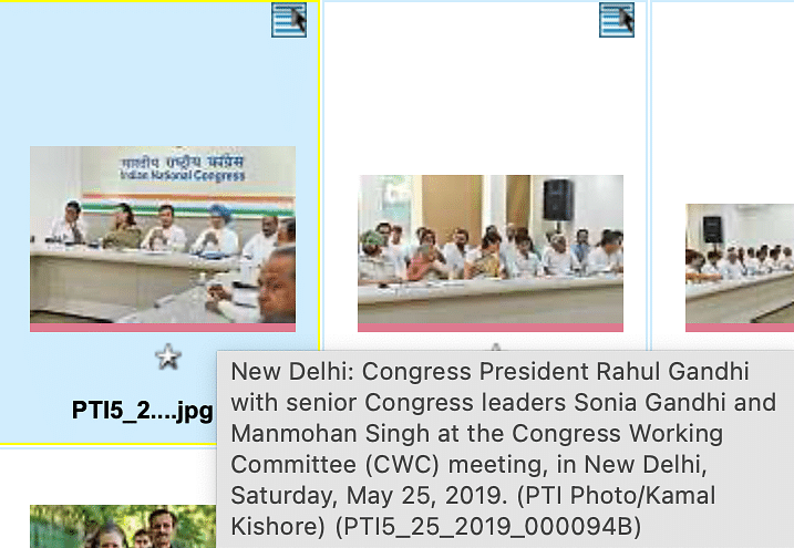 The 2019 photo of a Congress Working Committee was edited to include a mocking remark on a banner in the background.