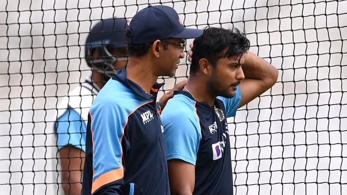 <div class="paragraphs"><p>Mayank Agarwal took a blow on the head at training.</p></div>