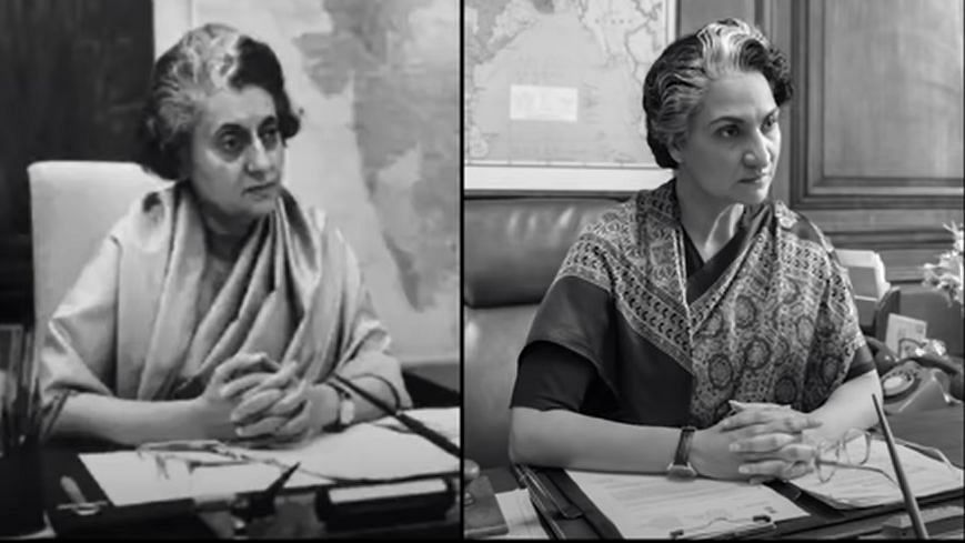 <div class="paragraphs"><p>Former Prime Minister Indira Gandhi; Lara Dutta as Indira Gandhi in <em>Bell Bottom.</em></p></div>